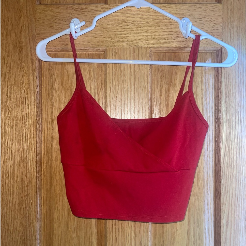 Red cross crop top
